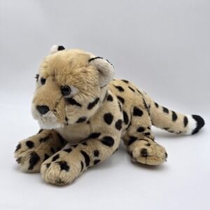 2018 FAO Schwarz Realistic CHEETAH LEOPARD CUB Cat Soft Plush Stuffed Toy 18"EUC